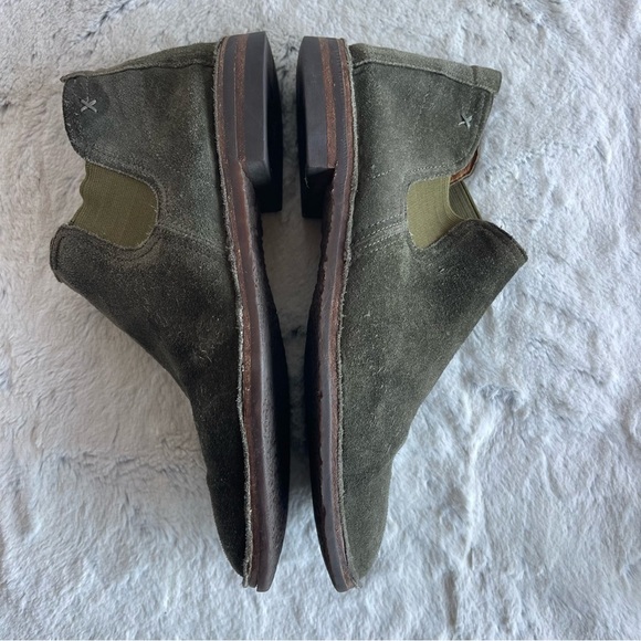 Trask Allison Ankle Boots Green Suede Leather Women Size 7.0 - Picture 7 of 14